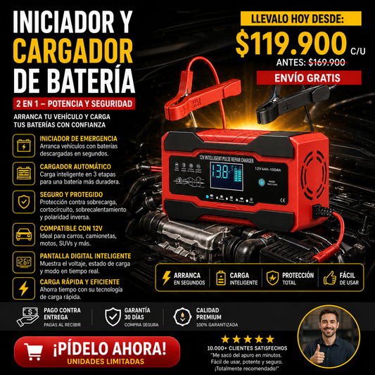 INICIADOR Y CARGADOR DE BATERÍA NEXPEAK® + ENVÍO GRATIS 📦