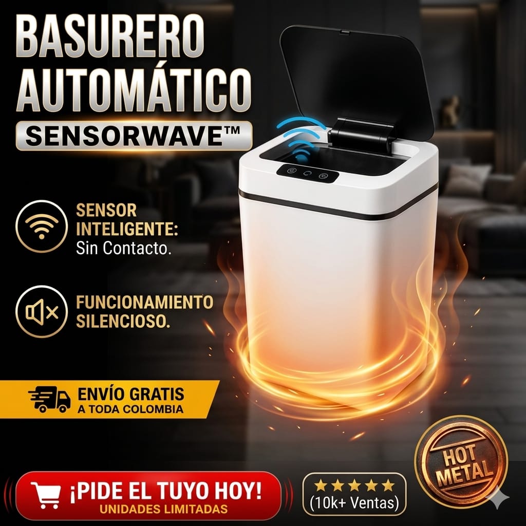 Basurero Automático SensorWave™ – Limpieza sin Esfuerzo, Ideal para tu hogar